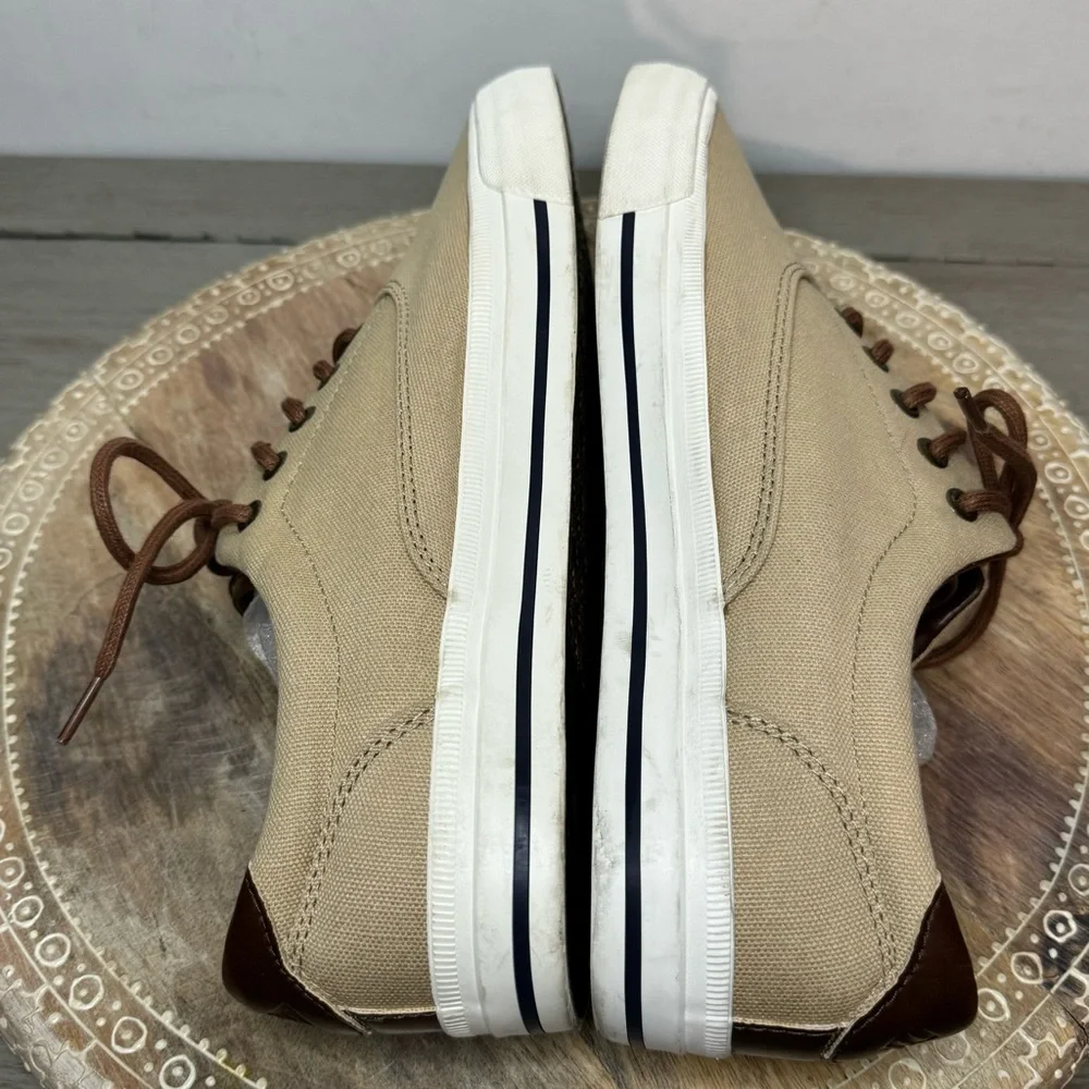 Joseph Abboud Ja‎ Parkers Men’s Lace Up Canvas Sneakers Tan Size 9 US 42 EUR